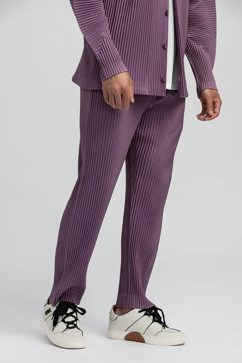 Miyake Pleated Men Blazer Plisse Jacket Casual Simple Blazers Single Breasted Suit Japanese Stretch Fabric Coat