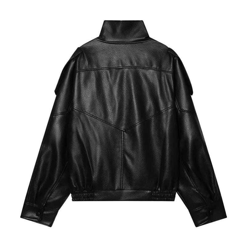 oversized leather jacket for unisex