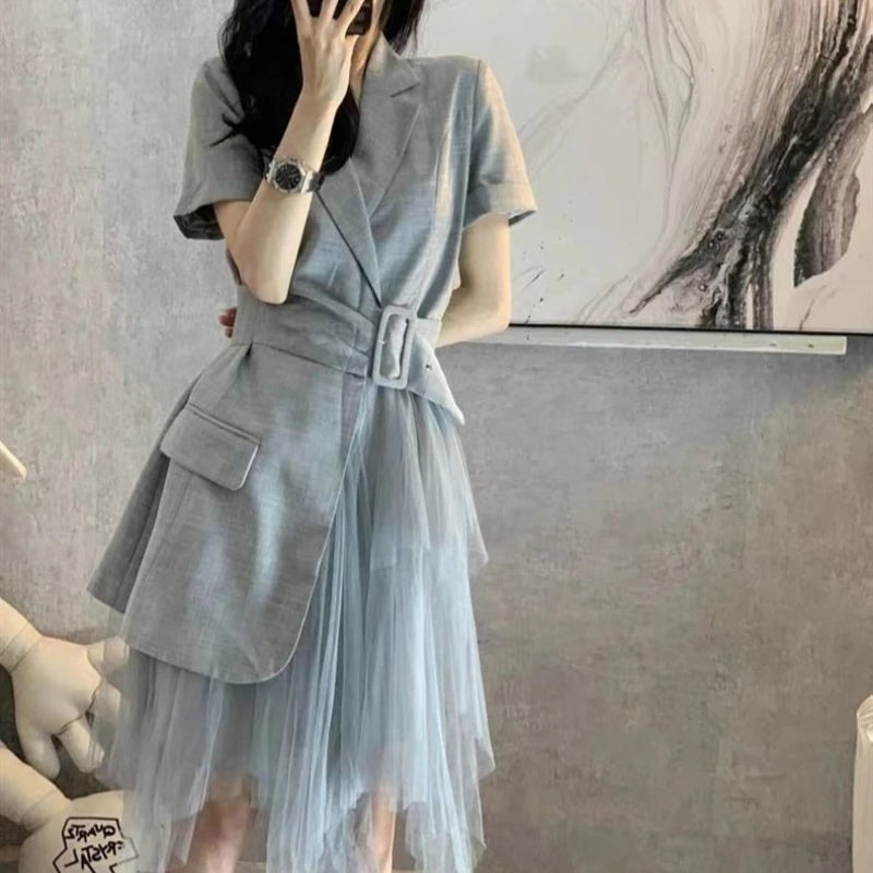 Suit Dress Women's 2026 New Summer Women's Clothing High-end Design Sense Niche Waist and Thin Temperament Skirt