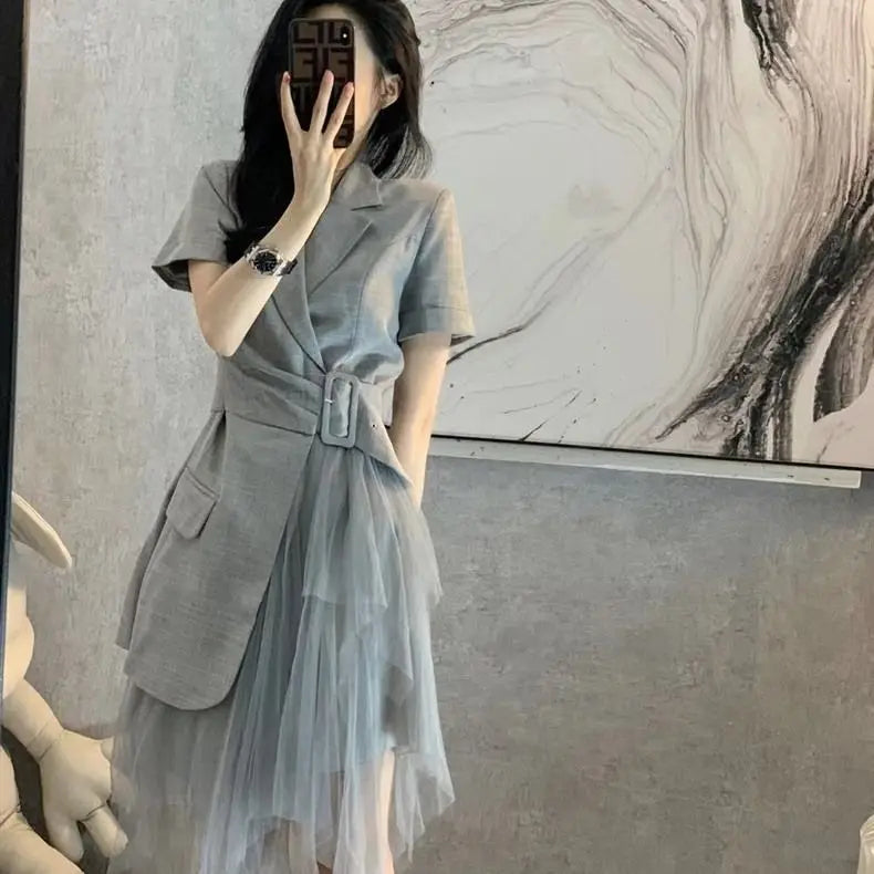 Suit Dress Women's 2026 New Summer Women's Clothing High-end Design Sense Niche Waist and Thin Temperament Skirt