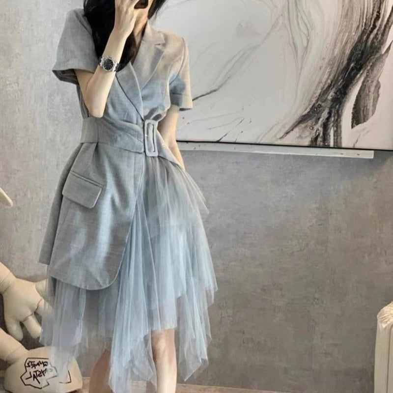 Suit Dress Women's 2026 New Summer Women's Clothing High-end Design Sense Niche Waist and Thin Temperament Skirt