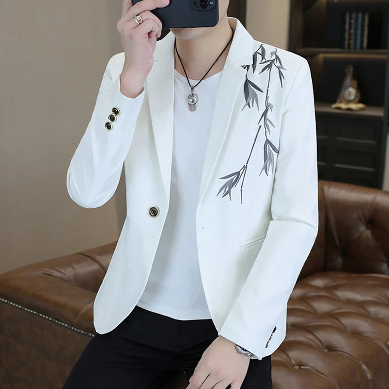 Blazer Men's Fashion Business Gentleman Groom Professional Gentleman Form-fitting Versatile Casual Formal Wear High-end Blazer