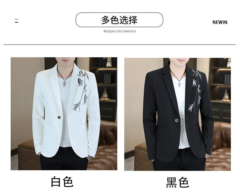 Blazer Men's Fashion Business Gentleman Groom Professional Gentleman Form-fitting Versatile Casual Formal Wear High-end Blazer