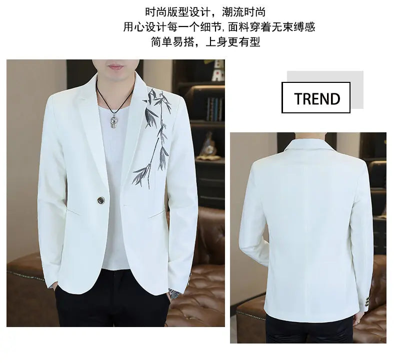 Blazer Men's Fashion Business Gentleman Groom Professional Gentleman Form-fitting Versatile Casual Formal Wear High-end Blazer