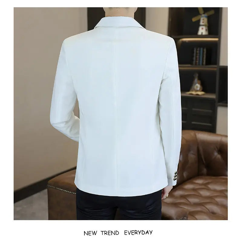 Blazer Men's Fashion Business Gentleman Groom Professional Gentleman Form-fitting Versatile Casual Formal Wear High-end Blazer