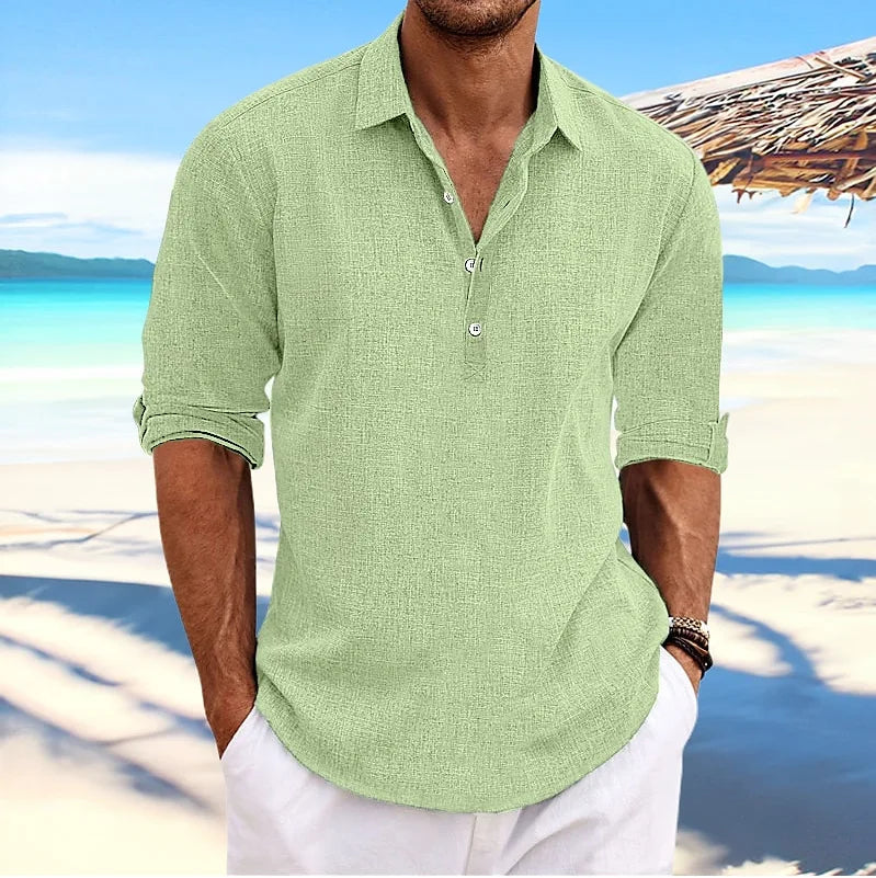 Linen Shirt Mens Linen Shirt Long Sleeve Linen Shirt Mens Casual Shirt Linen Shirts Man Grandad Shirt Man Cotton Shirt Men