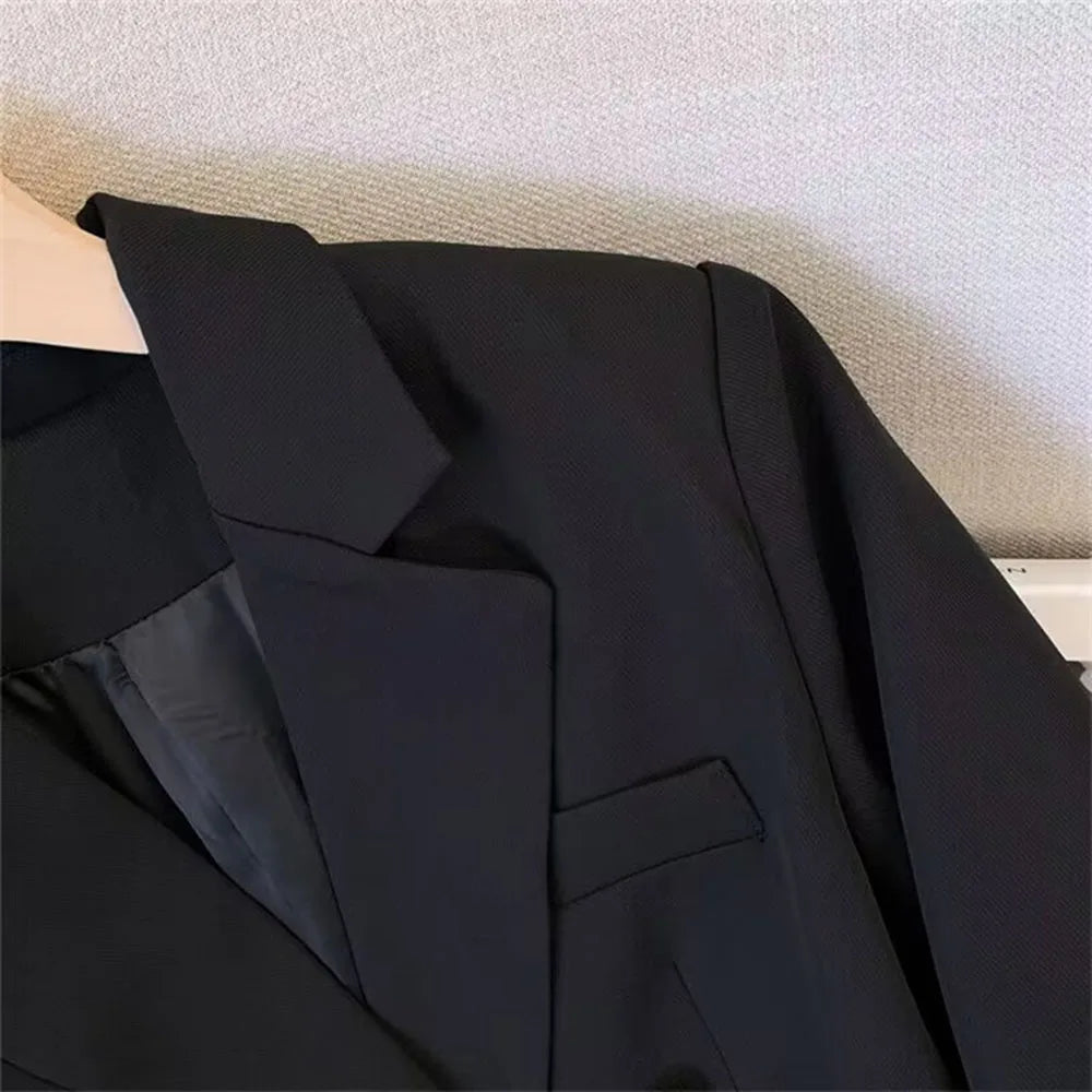 Fashion Blazer Women 2024 Spring Casual Long Sleeve New In Outerwears Slim Black Double Blazers Feminino Jackets Streewear