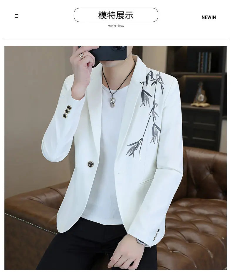 Blazer Men's Fashion Business Gentleman Groom Professional Gentleman Form-fitting Versatile Casual Formal Wear High-end Blazer