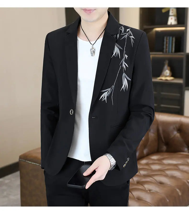 Blazer Men's Fashion Business Gentleman Groom Professional Gentleman Form-fitting Versatile Casual Formal Wear High-end Blazer