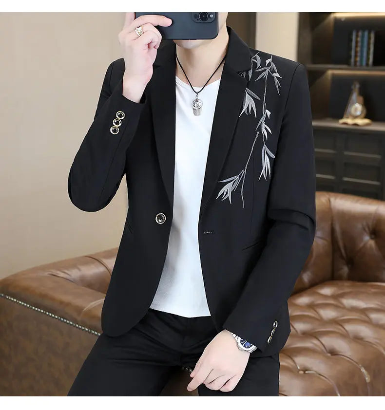 Blazer Men's Fashion Business Gentleman Groom Professional Gentleman Form-fitting Versatile Casual Formal Wear High-end Blazer