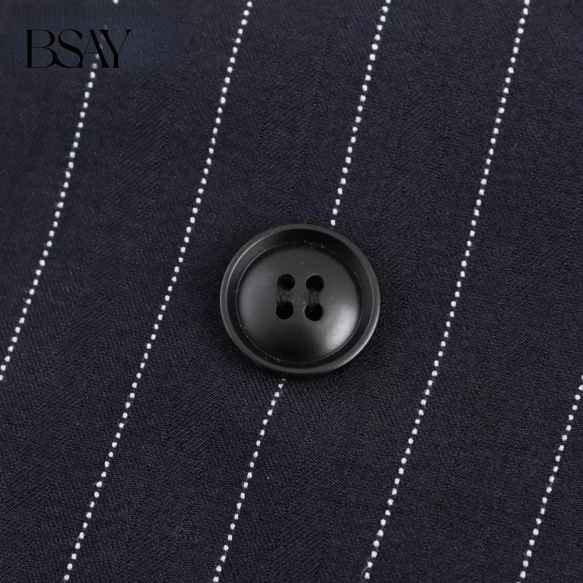 BSAY Blazers for Women Fashion Autumn Winter Loose Fine Stripes Long Sleeve Double-breasted Suits Jacket Chic Female Suit Coat