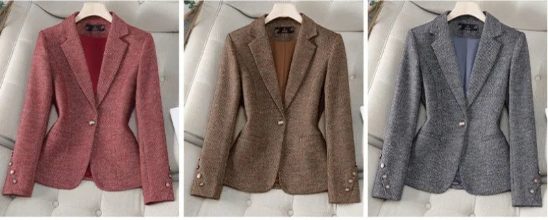 Women Office Blazers Ladies Elegant Long Sleeve Work Blazer Coat Autumn Winter Jacket New Fashion Female Tops Women's Clothing