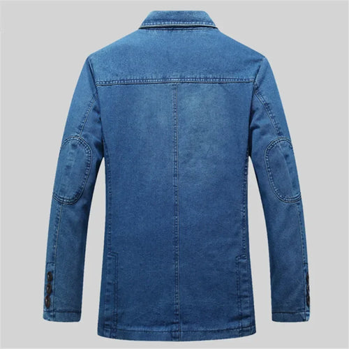 Denim Blazer Men Fashion Cotton Vintage Outerwear