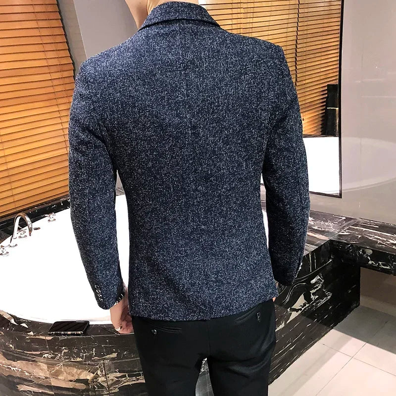 Blazer Boutique Men's Solid Color British Style Fashion Casual Business Job Interview Gentleman Party Best Man Dress Suit Blazer