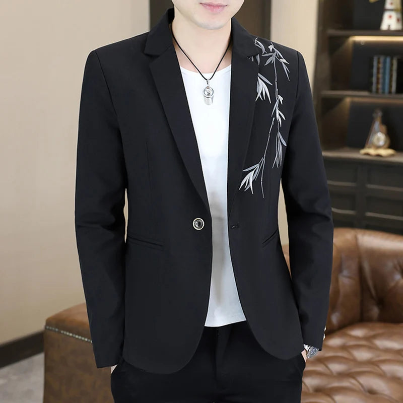 Blazer Men's Fashion Business Gentleman Groom Professional Gentleman Form-fitting Versatile Casual Formal Wear High-end Blazer