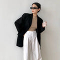 Gray Blazer Woman Black Jacket Outerwears Solid Over Clothes Coats for Women Dress Loose Long Korean Reviews Many Outdoor New In