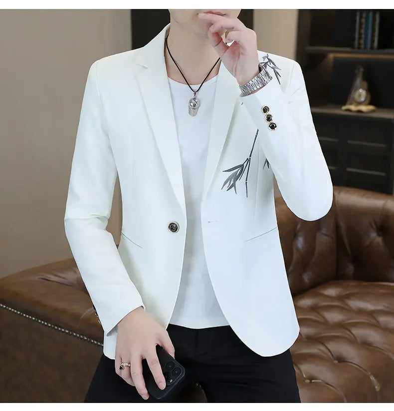 Blazer Men's Fashion Business Gentleman Groom Professional Gentleman Form-fitting Versatile Casual Formal Wear High-end Blazer