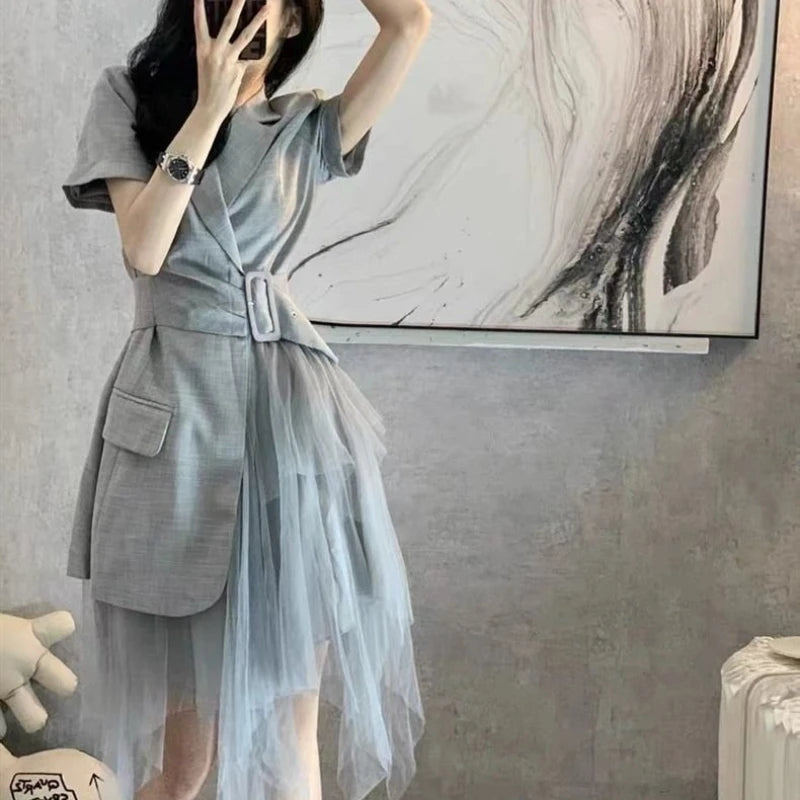Suit Dress Women's 2026 New Summer Women's Clothing High-end Design Sense Niche Waist and Thin Temperament Skirt