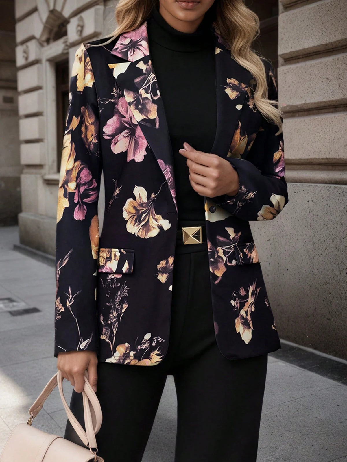 Elegant Blazer Coat For Women Fashion Lapel Oversized Suit Jackets 2026 New Spring Autumn Office Lady Casual Loose Outerwear