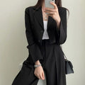 Suit Coat 2 Piece Set Women Blazer Jacket Straight Pants.