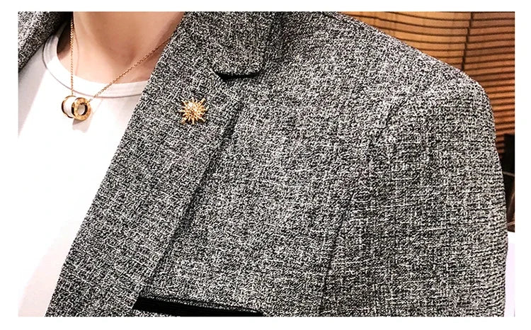 Blazer Boutique Men's Solid Color British Style Fashion Casual Business Job Interview Gentleman Party Best Man Dress Suit Blazer
