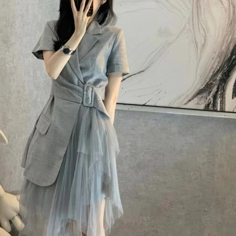 Suit Dress Women's 2026 New Summer Women's Clothing High-end Design Sense Niche Waist and Thin Temperament Skirt