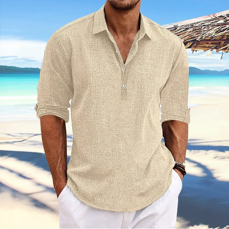 Linen Shirt Mens Linen Shirt Long Sleeve Linen Shirt Mens Casual Shirt Linen Shirts Man Grandad Shirt Man Cotton Shirt Men