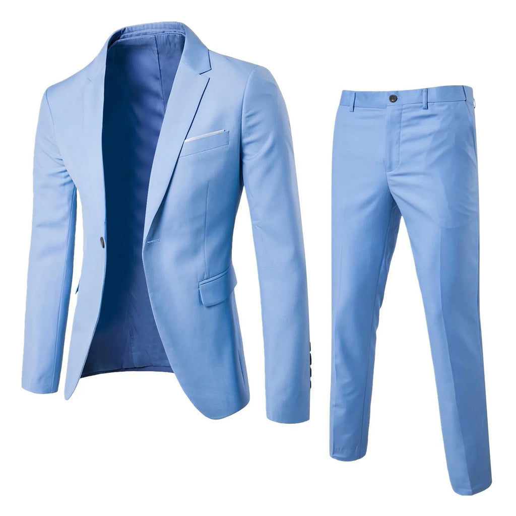 Men's Suit Set Business Formal Two-piece Set Slim Fit Small Suit Jacket Western Pants Wedding Dress Groomsman Suit
