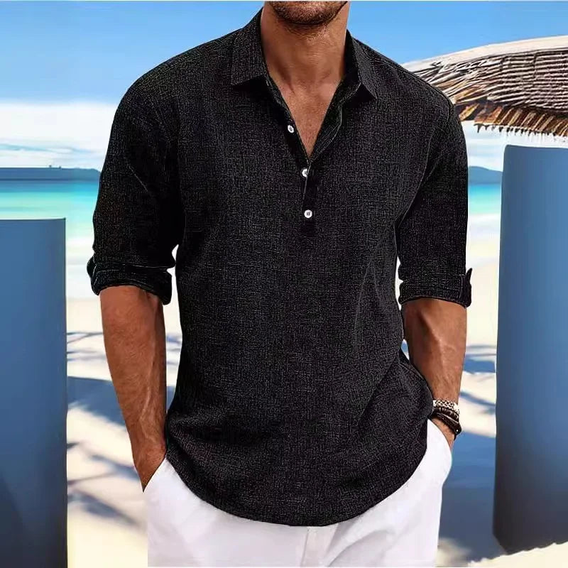 Linen Shirt Mens Linen Shirt Long Sleeve Linen Shirt Mens Casual Shirt Linen Shirts Man Grandad Shirt Man Cotton Shirt Men