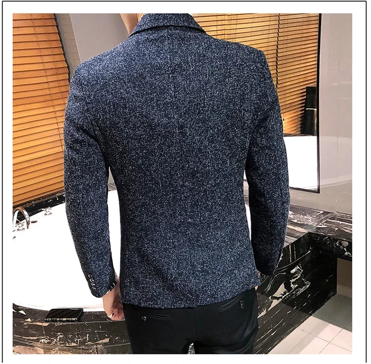 Blazer Boutique Men's Solid Color British Style Fashion Casual Business Job Interview Gentleman Party Best Man Dress Suit Blazer