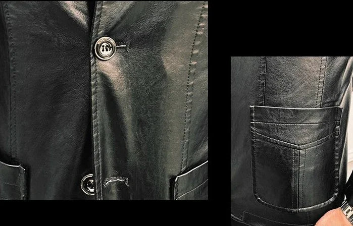 Leather Jacket for Men Thin Coats Slim Fit Spring Autumn Handsome Vintage Man Suits and Blazers Clothing Casual Clothes Original