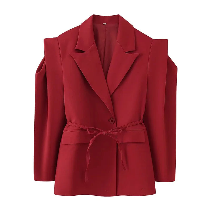 Women's Suits 2025 New Multicolor Waist Loose Wide-shoulder Jacket Stylish Design Women's Casual Suit