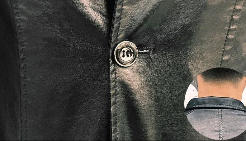 Leather Jacket for Men Thin Coats Slim Fit Spring Autumn Handsome Vintage Man Suits and Blazers Clothing Casual Clothes Original