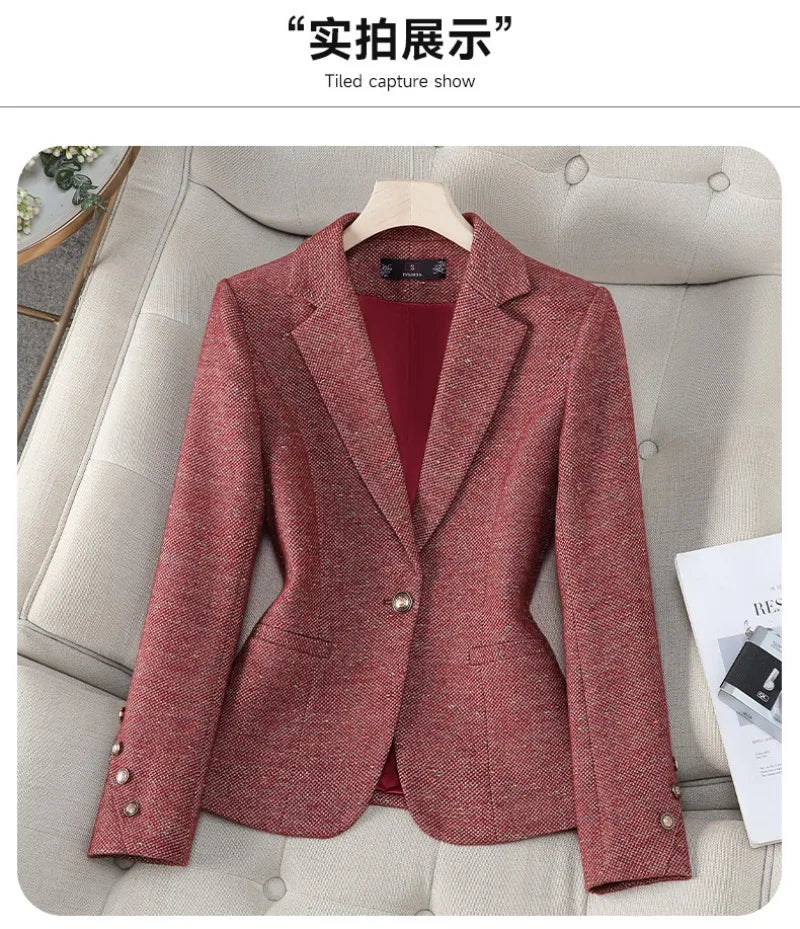 Women Office Blazers Ladies Elegant Long Sleeve Work Blazer Coat Autumn Winter Jacket New Fashion Female Tops Women's Clothing
