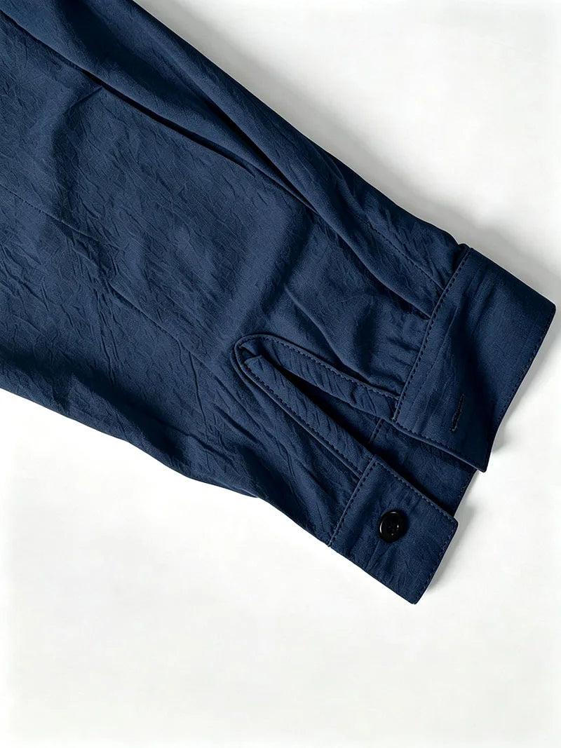 Men's Linen Shirt Spring Autumn Casual Long Sleeve Button Up Shirt Loose Fit Textured Top Lightweight Resort Wear for Men