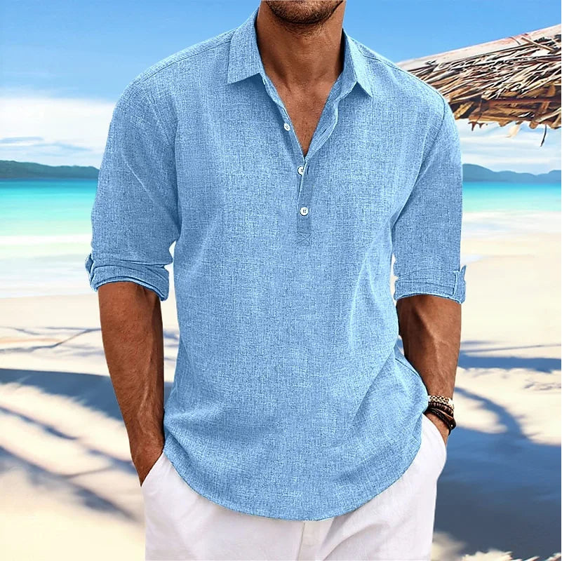 Linen Shirt Mens Linen Shirt Long Sleeve Linen Shirt Mens Casual Shirt Linen Shirts Man Grandad Shirt Man Cotton Shirt Men