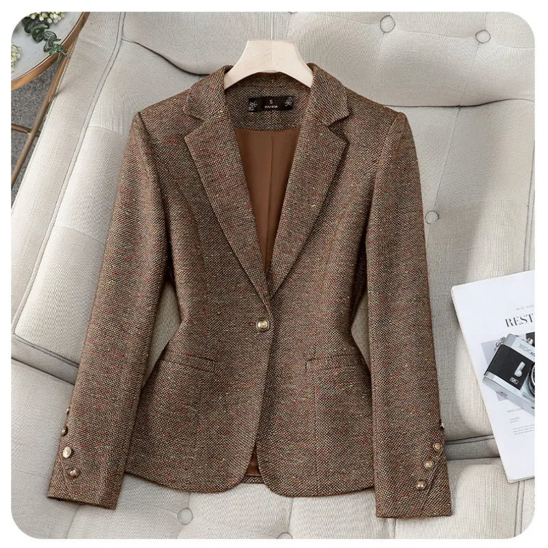 Women Office Blazers Ladies Elegant Long Sleeve Work Blazer Coat Autumn Winter Jacket New Fashion Female Tops Women's Clothing