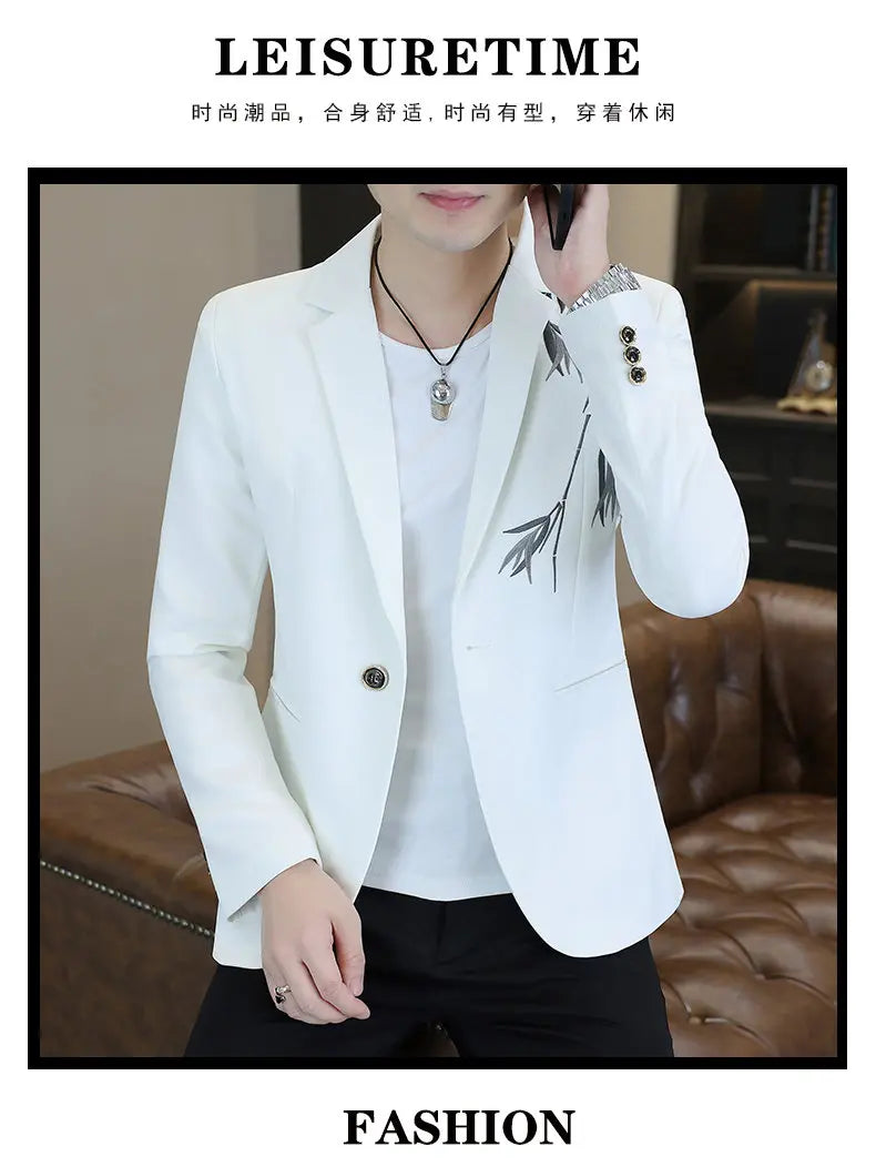 Blazer Men's Fashion Business Gentleman Groom Professional Gentleman Form-fitting Versatile Casual Formal Wear High-end Blazer
