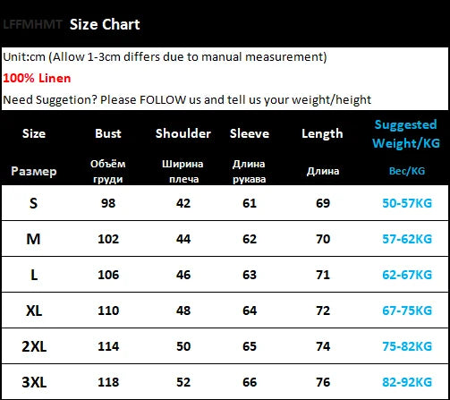 100% Linen Long Sleeve Shirt for Men Spring Fall Fashion Good Quality Solid Color Thin Breathable Healthy Lapel Blouse Tops Male