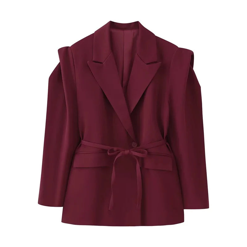 Multicolor Waist Loose Wide-shoulder Jacket Suit girls