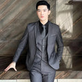 Suit (Blazer+ Vest + Pants) Men's Fashion Casual Outdoor Gentleman Business Wedding Formal Dress British Style Wedding Suit