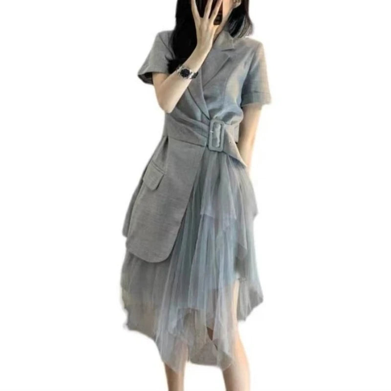 Suit Dress Women's 2026 New Summer Women's Clothing High-end Design Sense Niche Waist and Thin Temperament Skirt
