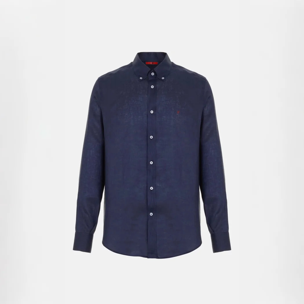 Linen camp collar shirt