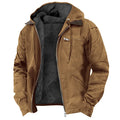 Jacket man 2026 casual coat casual European exclusive solid-color hooded cotton casual men's wear fleece zipper pocket jackets