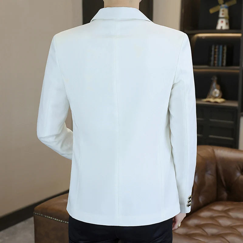 Blazer Men's Fashion Business Gentleman Groom Professional Gentleman Form-fitting Versatile Casual Formal Wear High-end Blazer