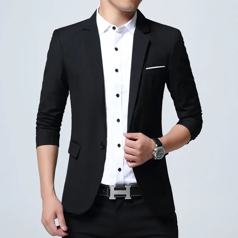 Mens Sport Coat Casual Blazer One Button Business suit.