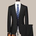 Suit (Blazer+Pants) Men's Fashion Business Outdoor Gentleman Trend Solid Color Casual Slim-fit Wedding Host Gentleman Suit S-6XL