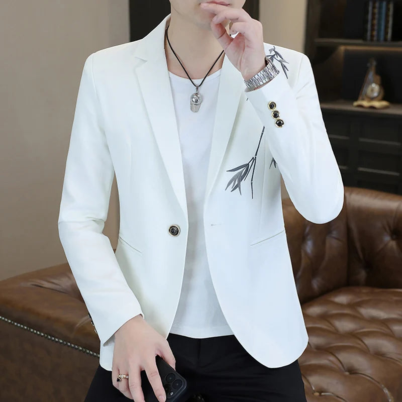 Blazer Men's Fashion Business Gentleman Groom Professional Gentleman Form-fitting Versatile Casual Formal Wear High-end Blazer