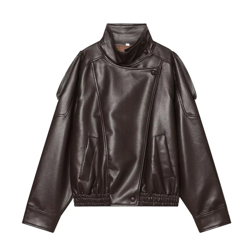 oversized leather jacket for unisex