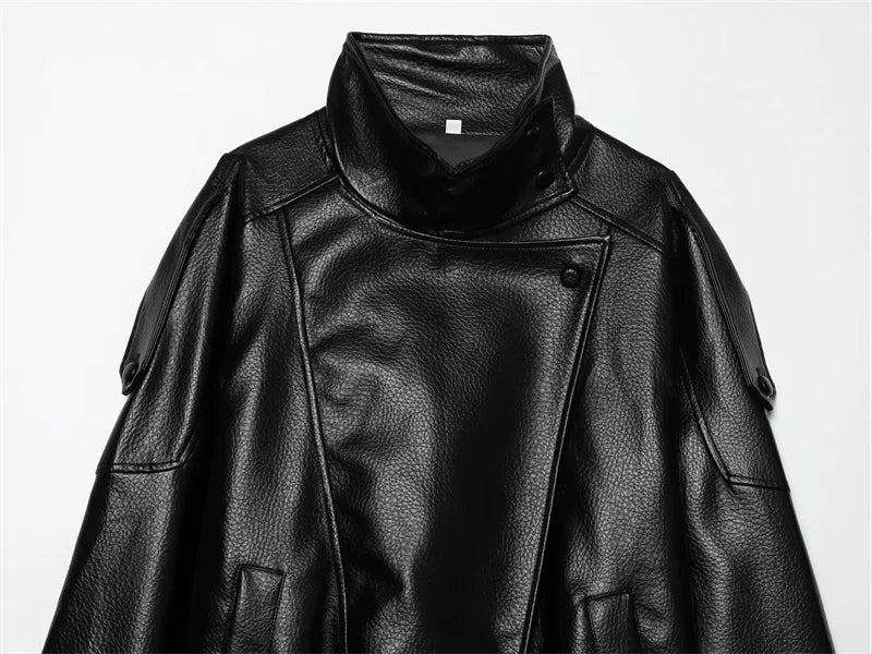 oversized leather jacket for unisex